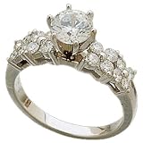 14K White Gold Gorgeous Diamond Engagement Ring (Center stone is not included)