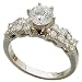 14K White Gold Gorgeous Diamond Engagement Ring (Center stone is not included)