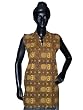 Yoga Tunic- Khaki Sleeveless Summer Kurti Tunic TOP with Contrast Om Print M