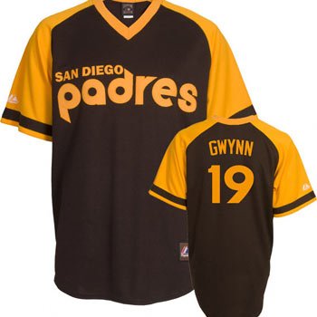 Tony Gwynn San Diego Padres Majestic Brown Cooperstown Replica Jersey - XL