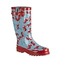 Women's Cherry Print Rain Boots - Red/Blue