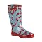 Women's Cherry Print Rain Boots - Red/Blue