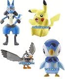 Pokemon Diamond And Pearl 4 Figure Set Piplup, Pikachu, Starly, Lucario Pokemon Diamond And Pearl 4 Figure Set - Piplup, Pikachu, Starly, Lucario