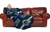 St. Louis Rams Comfy Throw Blanket With Sleeves Fleece Loose Fitting Sleeves Machine Washable