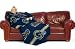 St. Louis Rams Comfy Throw Blanket With Sleeves Fleece Loose Fitting Sleeves Machine Washable