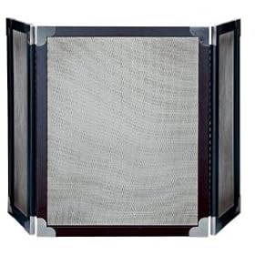 UniFlame 3 Fold Fireplace Brushed Nickle Fire Screen by Uniflame