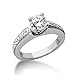 Round Diamond Antique Solitaire 4 Prong Set 18K Gold Engagement Ring (0.5ctw, F - G Color, SI2 Clarity)