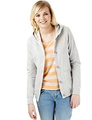 Angel Cotton Rich Burnout Button Through Sweat Top