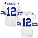 Men`s Dallas Cowboys #12 Roger Staubach Legends White Replica Jersey