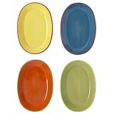 Comida Buena Set of 4 Ceramic Oval Plates by Boston Warehouse
