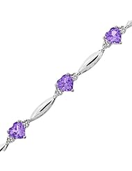 Amethyst Heart and Diamond Bracelet
