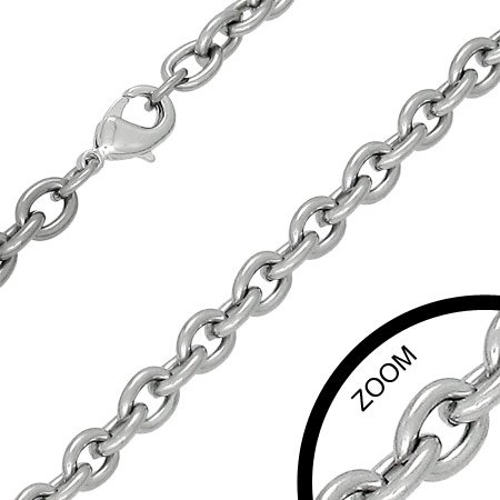 Halskette EK 12 bk3 Edelstahl Kette 5,7 mm Gliederkette 59 cm Edelstahlhalskette f&Atilde;&frac14;r Damen und Herren