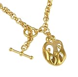 7.5 Loving Family Vermeil Toggle 2 Parent, 3 Children Bracelet