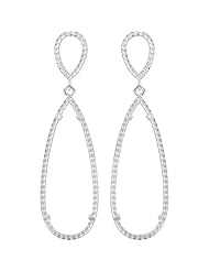 14K Yellow Gold - Halo-Styled Pear Shape Dangle Earrings
