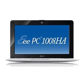 Asus Eee PC 1008HA Seashell 10-inch Netbook (Intel Atom N280 1.66 GHz, 1 GB RAM, 160 GB HDD, Windows XP Home, White)