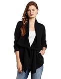 Volcom Juniors Knitwit Wrap Fleece Long-Sleeve Sweater, Black, Large