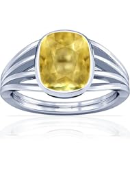 Platinum Cushion Cut Yellow Sapphire Solitaire Ring