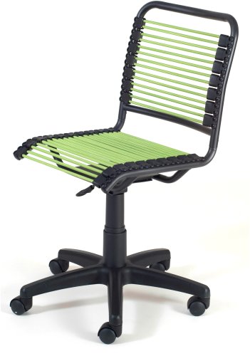 ITALMODERN Bungie Low Back Office Chair, Green Bungies / Graphite Black Frame