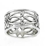 Wide Filigree Celtic Knot Sterling Silver Ring