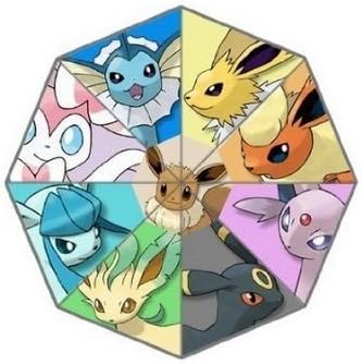 CoolYoyo Custom Japanese Anime Pokemon Cute Pet Eevee Family Funny Wind Resistant Floding Travel Umbrella Auto Foldable Umbrella