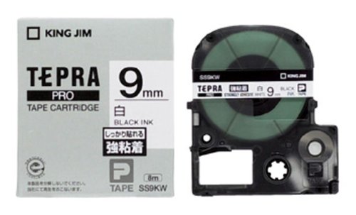 KING JIM テプラPROテープ強粘着タイプ白/黒文字 SS9KW