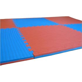 Rubber Flooring 48 Sq. Ft. (3/4 Inch Thick, 12 Tiles, Double Sided + Borders) 'We Sell Mats' Anti-fatige Interlocking EVA Foam Flooring-each Tile 2' x 2' x 3/4