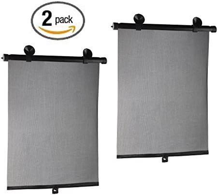 Car Sun Shade (2 Pack) - Premium Baby Car Side Windows Shades - #1 Car Sunshades for blocking over 97% of Harmful UV Rays, protecting your kids &amp; pets from Sun light and glare - By Entropia Boutique