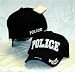 POLICE Premium Black Baseball Hat with Bold White Lettering and adjustable Velcro Closure