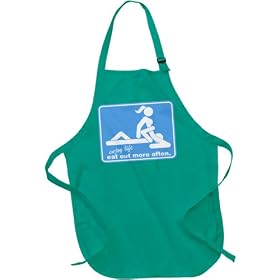 Eat Out For Often Bib Apron, Aqua