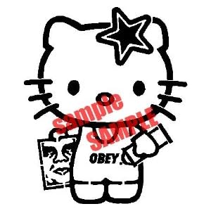 HELLO KITTY OBEY VINYL DECAL STICKER