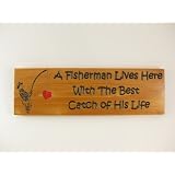 Fishermans Best Catch Sign (Darker Stain)