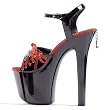 High Platform Lace Up Sandals 7 Inch Women's Sexy High Heel Shoes Penthouse Black Fushia Red