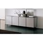 Eidos Storage Unit with Four Doors Color: Anodized Aluminum with Black Glass Panels