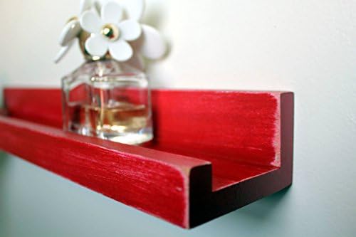 Distressed Red Floating Shelf