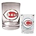 Cincinnati Reds Rocks Glass and Square Shot Glass Set  (Primary Logo)