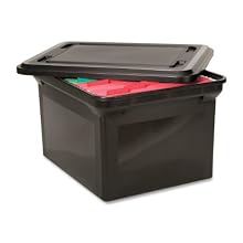 Advantus File Tote with Lid, 19 x 15.5 x 11 Inches, Black (AVT34052)