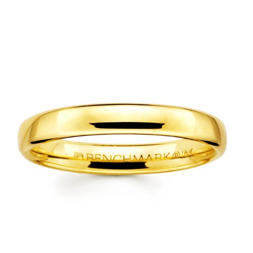 14K Wedding Band Men's 3.5MM Euro Comfort Fit Yellow Gold Ring For Size 12
