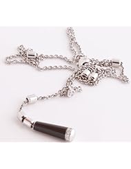 PIAGET 18K White Gold Diamond and Onyx Pendant Necklace