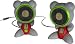 Emerson Funkeys FK610 Sculpted Computer Speakers (Green/Red)