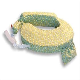 My Brest Friend Inflatable Travel Nursing Pillow in Green Paisley