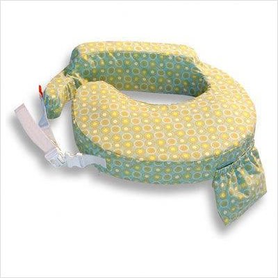 My Brest Friend Inflatable Travel Nursing Pillow in Green Paisley