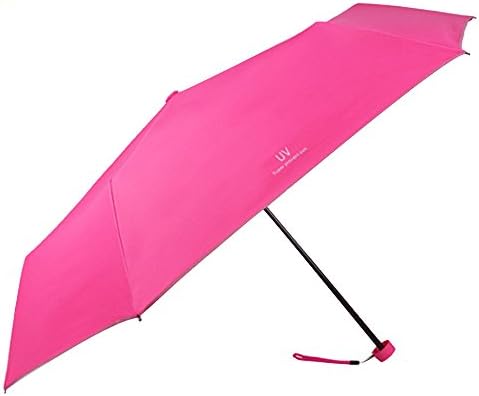 Portable Compact Sun Shelter Light Weight UV Protection Travel Umbrella (Rose Red)
