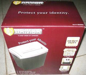 ID Armor 15 Sheet Heavy Duty Cross Cut Shredder