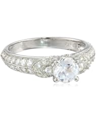 Sterling Silver Created White Sapphire Ring