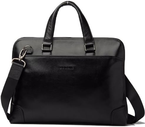 Bosong Genuine Cowhide Leather Ipad Kindle Business Fashion Men's Bag Briefcase N208005(Black)