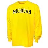 Michigan Wolverines Gold Vertical Arch Long Sleeve T-shirt