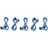 5 Pack Monoprice 18-Inch SATA III 6.0 Gbps Cable with Locking Latch and 1 x 90-Degree Plug (108783)