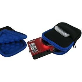 rooCASE Super Bubble Neoprene (Dark Blue / Black) Sleeve Case for Kodak Mini HD Video Camcorder