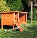 Wooden 4 FT Raised Rabbit / Guinea Pig Hutch and Door Ramp