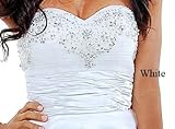 IMAGE OF Strapless Beaded Cocktail Formal Prom Dress #700 (10, White)